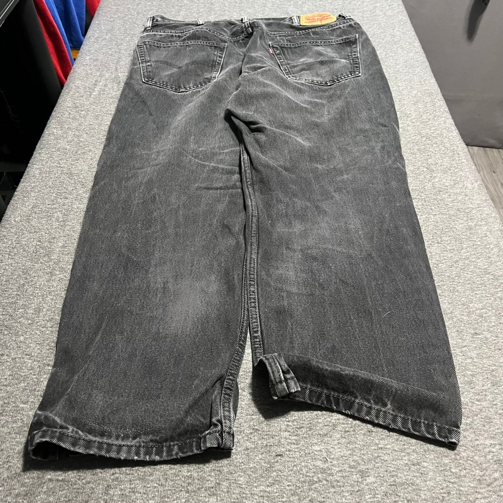 Levis 550 Relaxed Fit Jeans Mens 38x30 Faded Black Denim Tapered Leg baggy mens